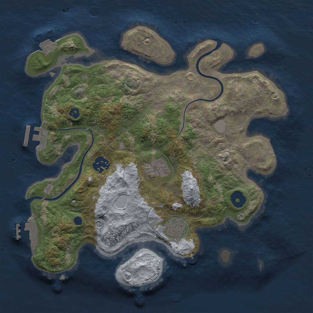 Rust Map: Procedural Map, Size: 3000, Seed: 1846803511, 8 Monuments