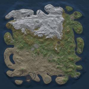 Thumbnail Rust Map: Procedural Map, Size: 4800, Seed: 1310909305, 19 Monuments