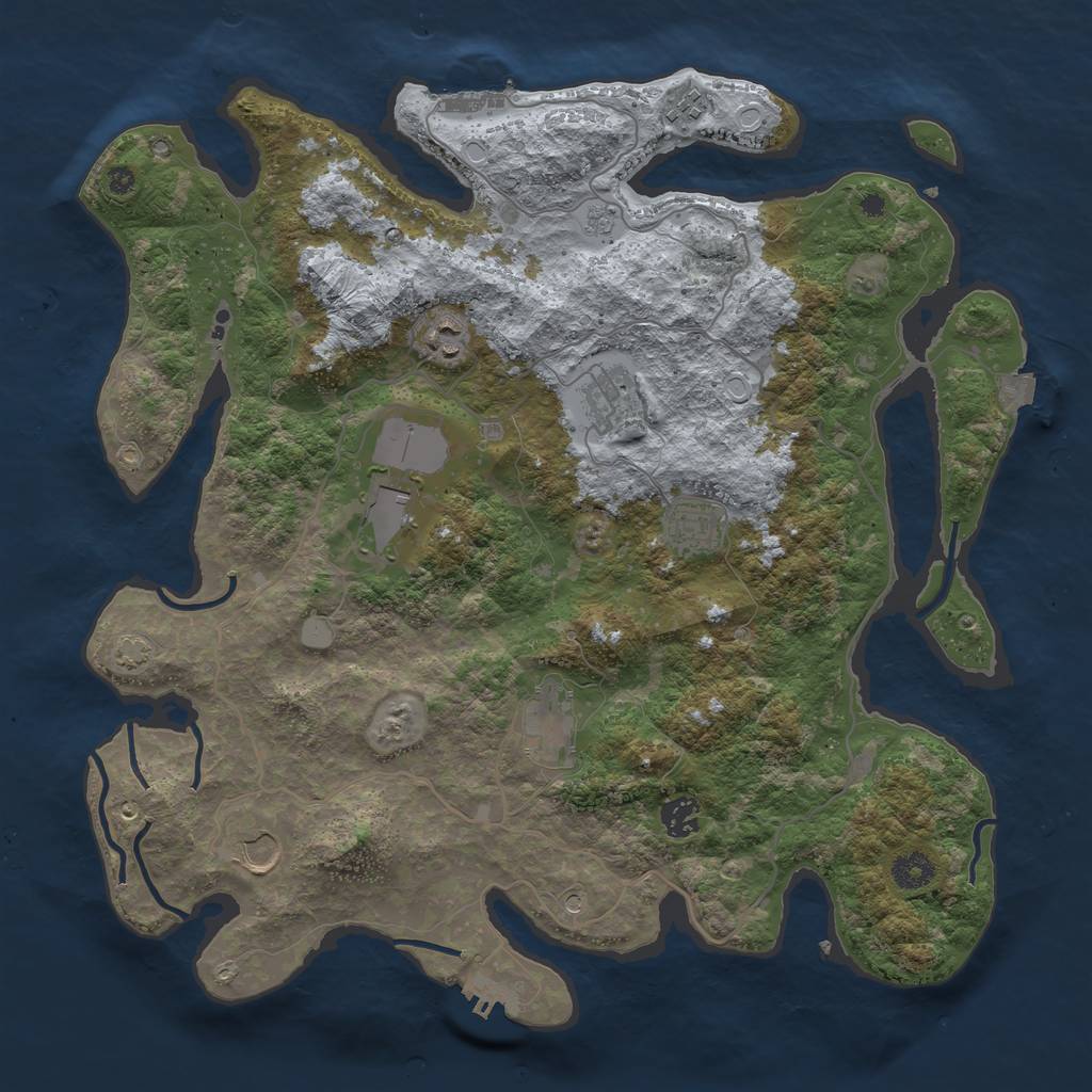 Rust Map: Procedural Map, Size: 4000, Seed: 812880680, 16 Monuments