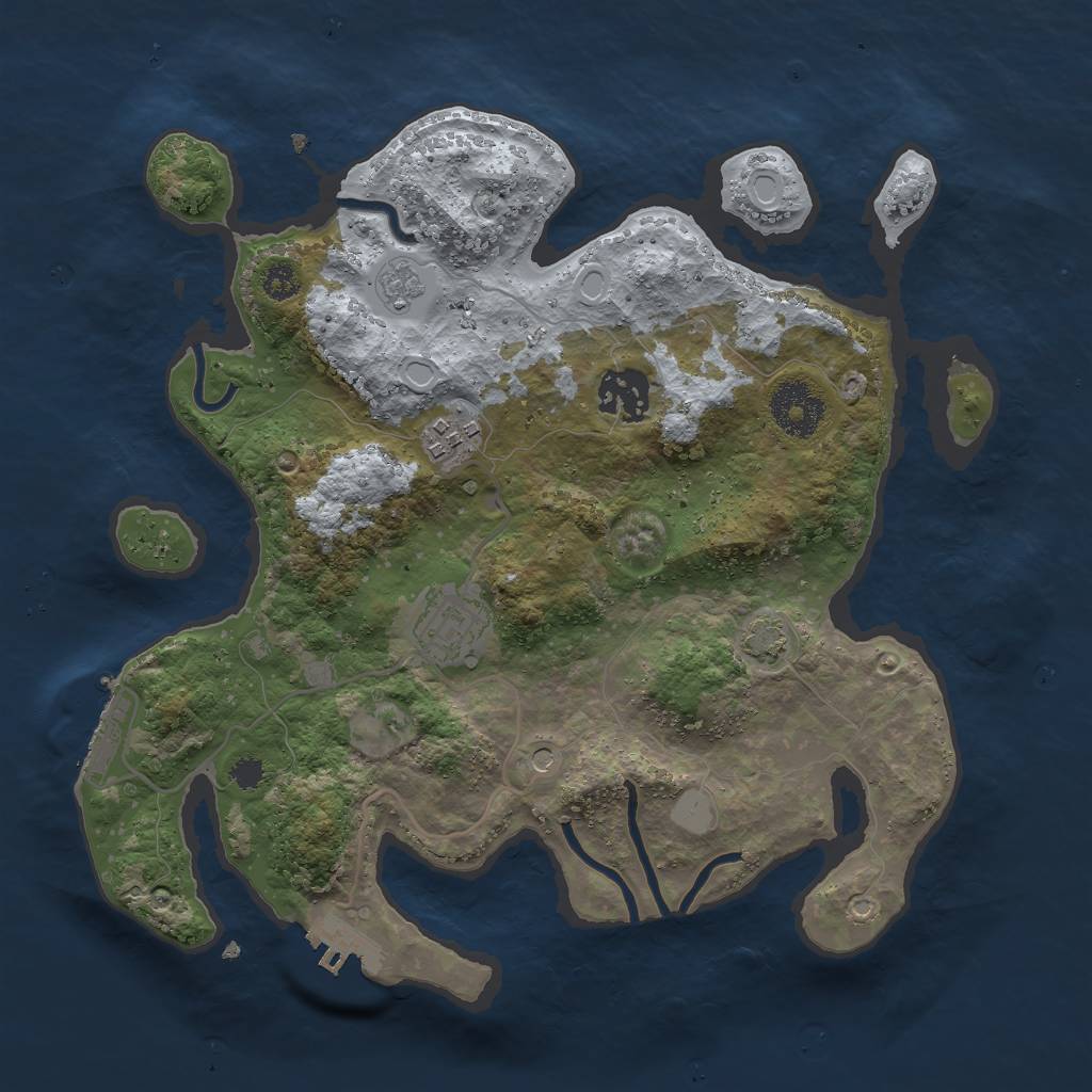 Rust Map: Procedural Map, Size: 3000, Seed: 6315, 11 Monuments