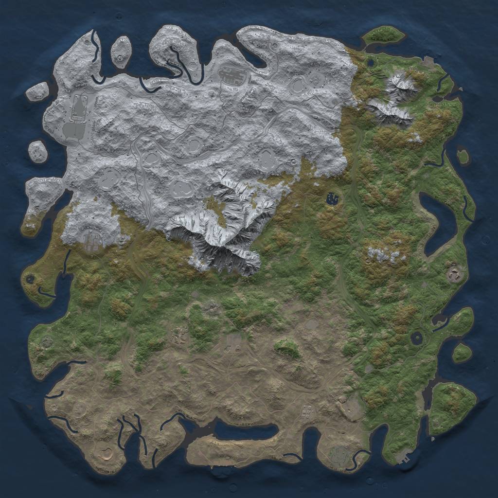 Rust Map: Procedural Map, Size: 6000, Seed: 1219646222, 19 Monuments