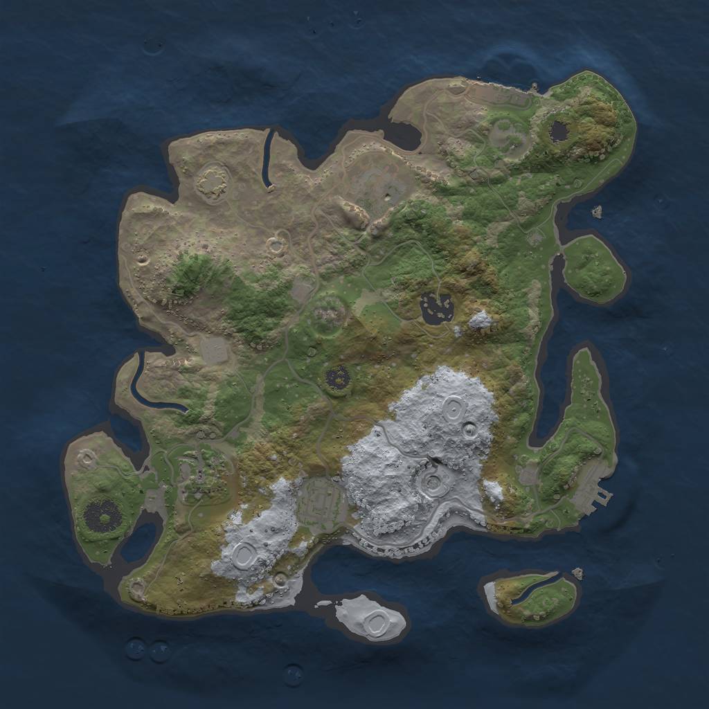 Rust Map: Procedural Map, Size: 3000, Seed: 81953, 11 Monuments
