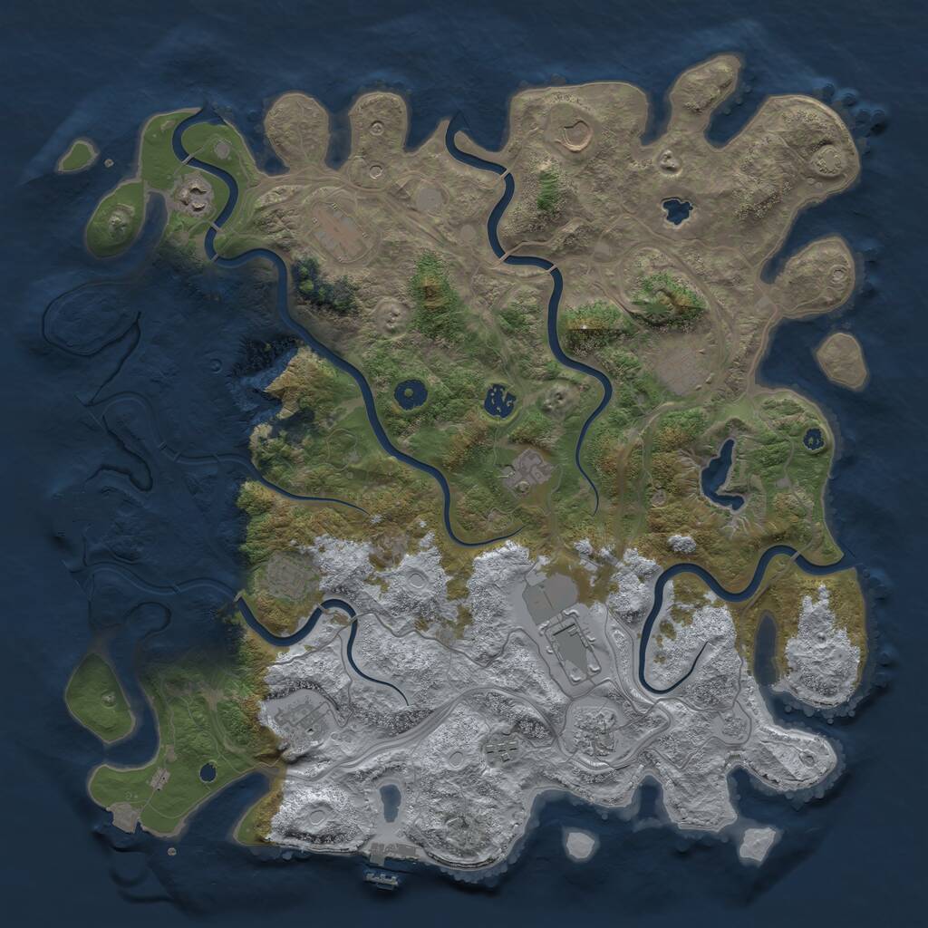 Rust Map: Procedural Map, Size: 4487, Seed: 1225024745, 17 Monuments