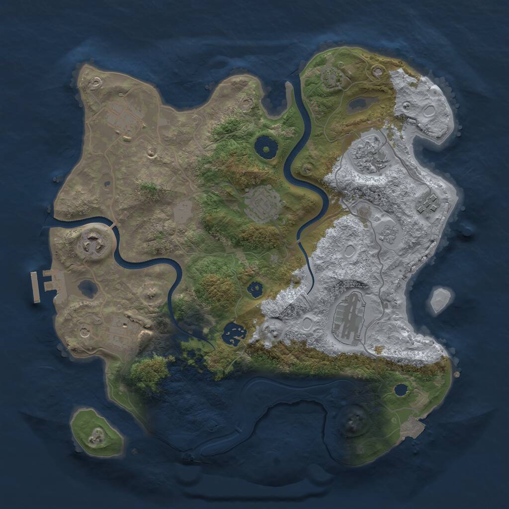 Rust Map: Procedural Map, Size: 3300, Seed: 371614780, 13 Monuments