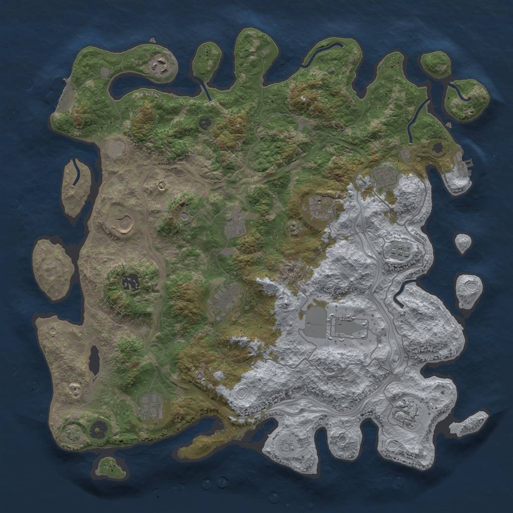 Rust Map: Procedural Map, Size: 4250, Seed: 1727913719, 19 Monuments