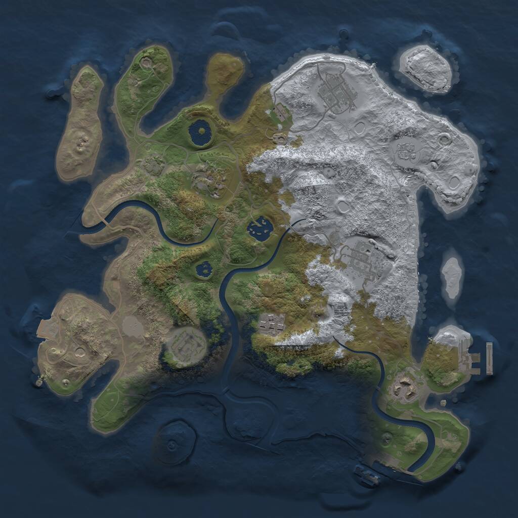 Rust Map: Procedural Map, Size: 3250, Seed: 20230602, 13 Monuments