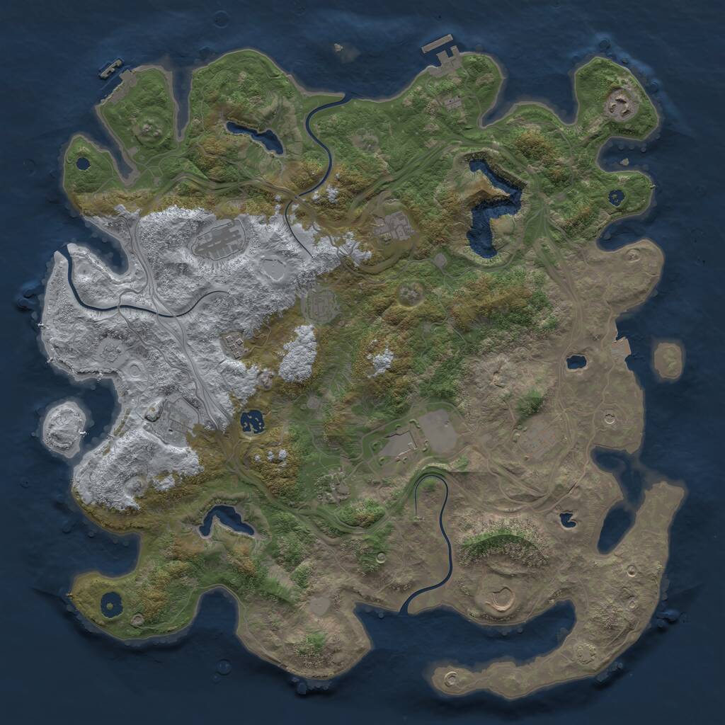 Rust Map: Procedural Map, Size: 4500, Seed: 4314186, 17 Monuments