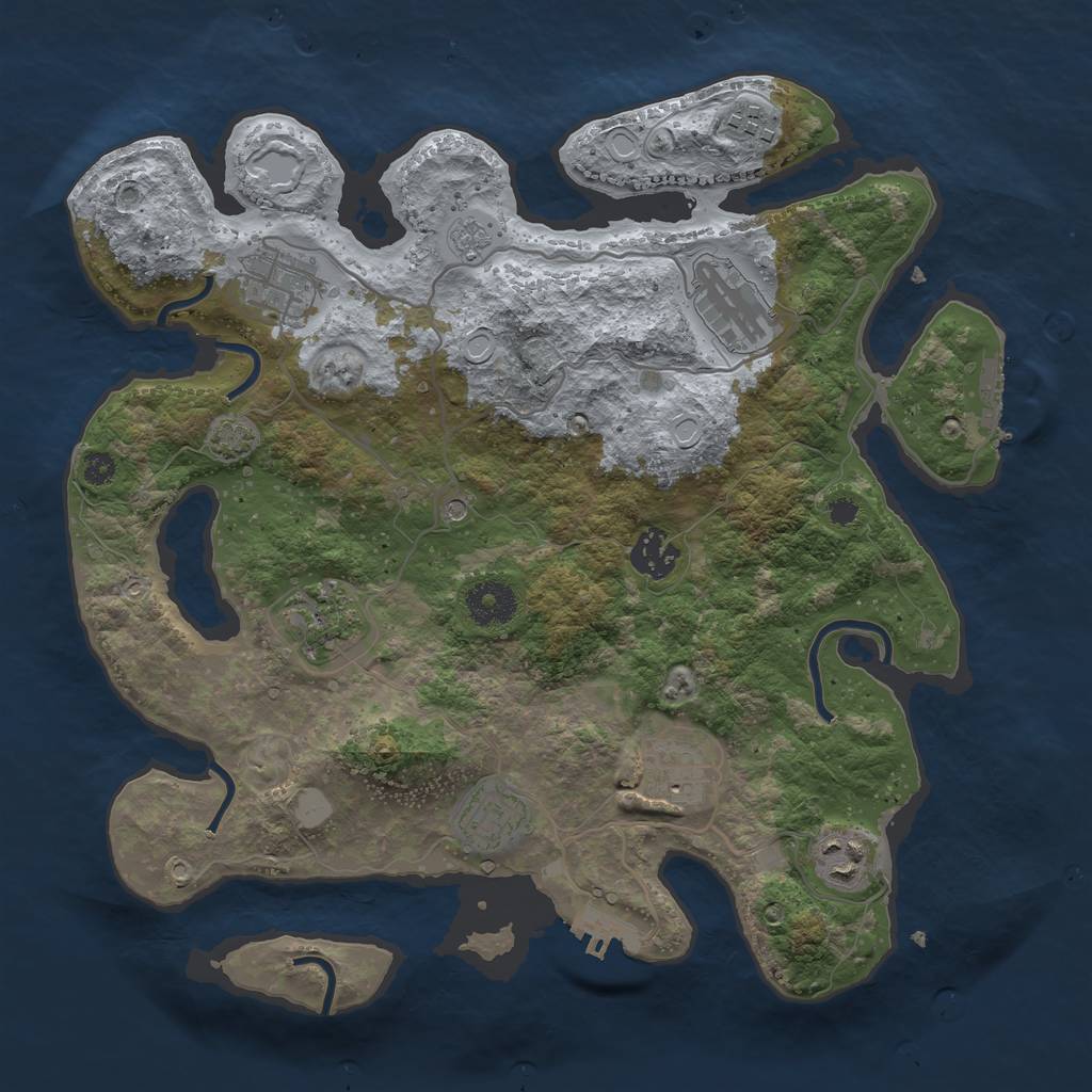 Rust Map: Procedural Map, Size: 3400, Seed: 1310909305, 16 Monuments