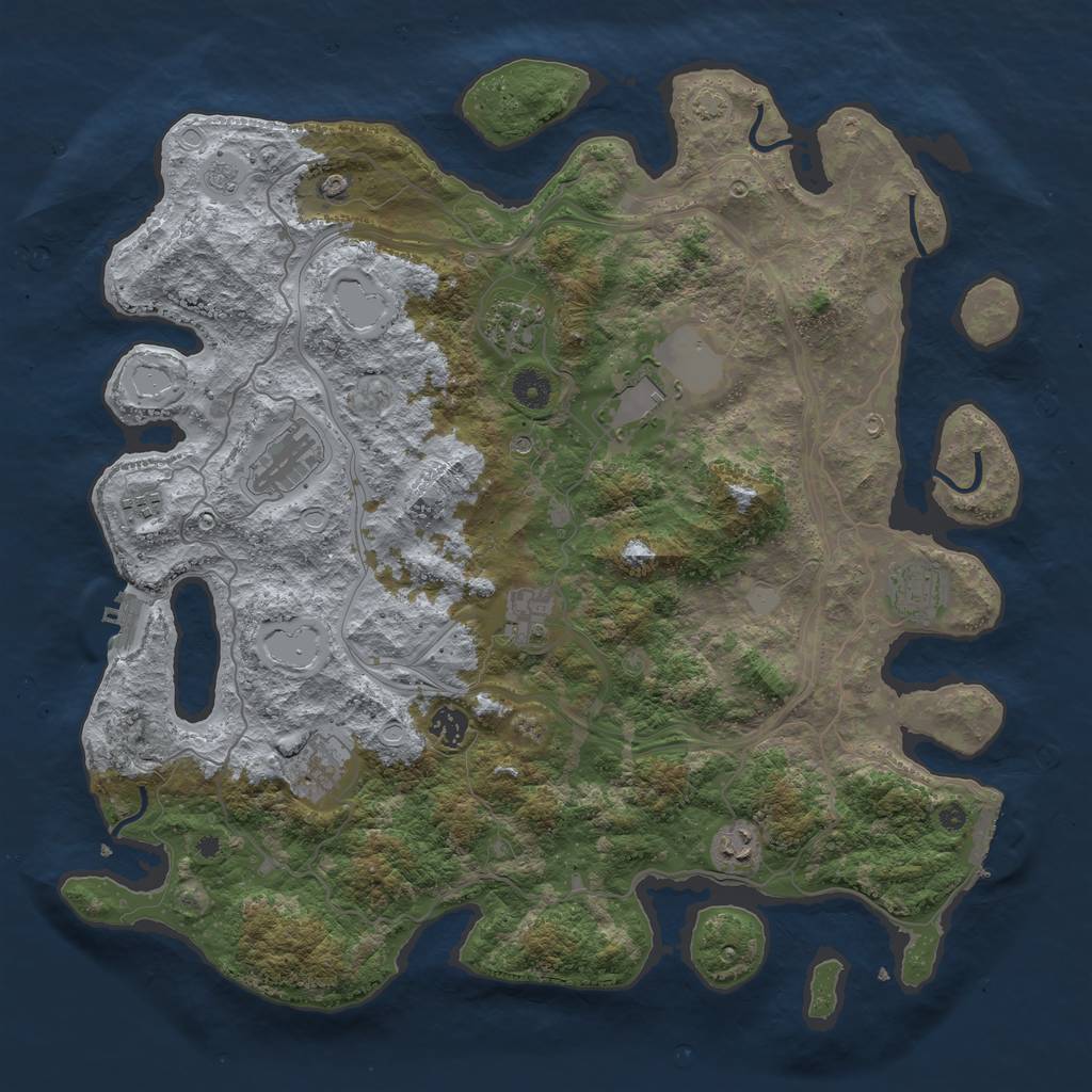 Rust Map: Procedural Map, Size: 4250, Seed: 1621312751, 17 Monuments