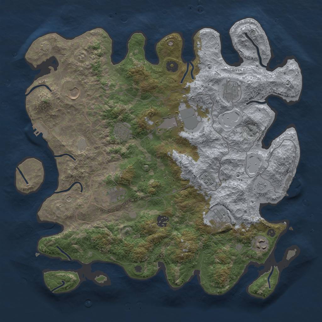 Rust Map: Procedural Map, Size: 4000, Seed: 871855762, 17 Monuments