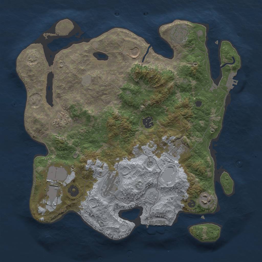 Rust Map: Procedural Map, Size: 3500, Seed: 432466666, 16 Monuments