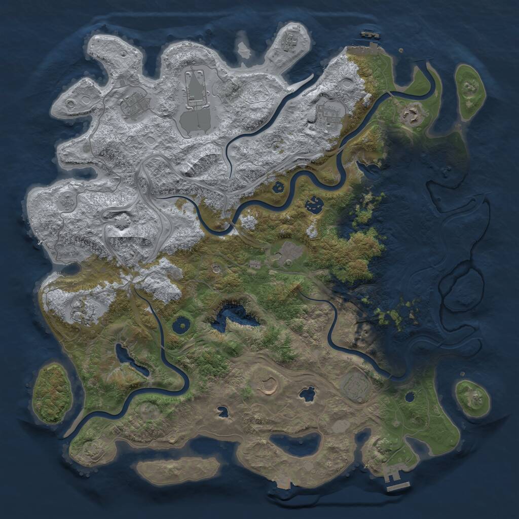 Rust Map: Procedural Map, Size: 4500, Seed: 1797428157, 16 Monuments