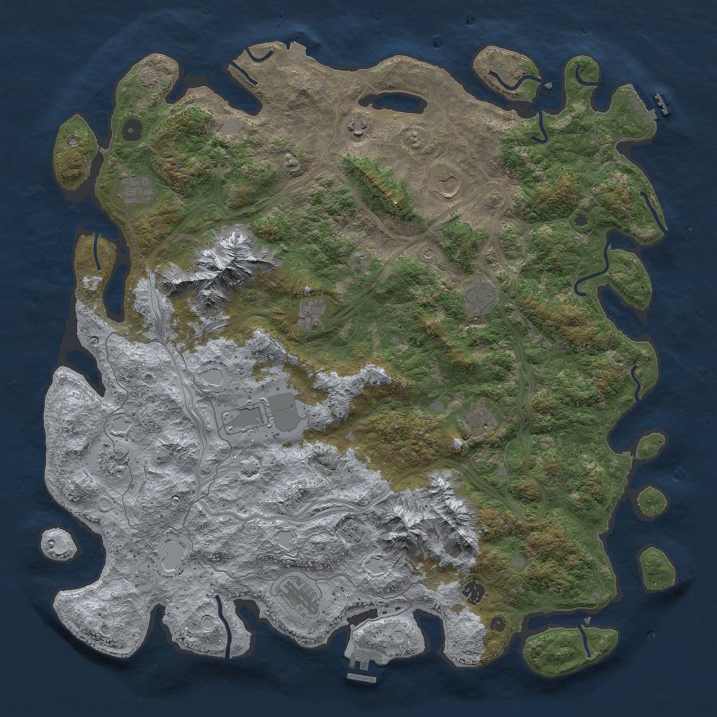 Rust Map: Procedural Map, Size: 5000, Seed: 9348002, 19 Monuments