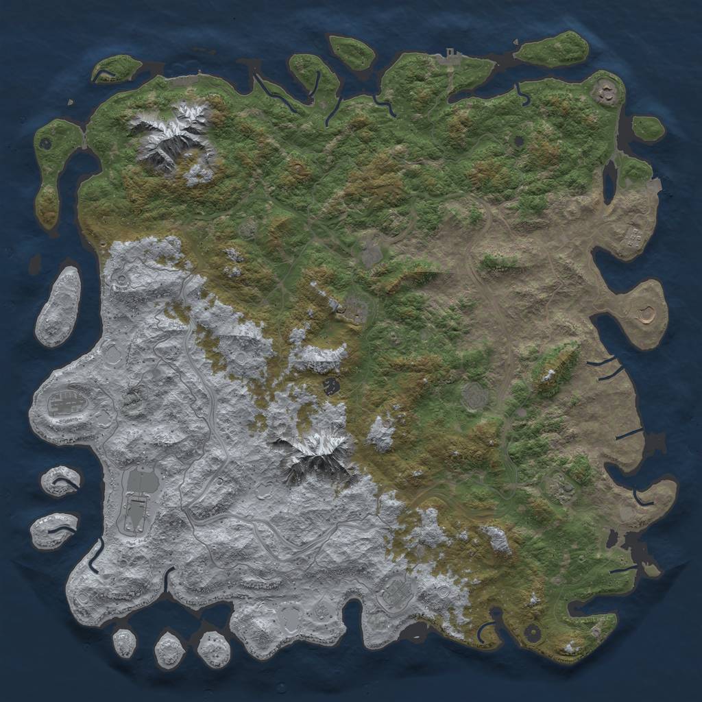 Rust Map: Procedural Map, Size: 6000, Seed: 1612178415, 19 Monuments