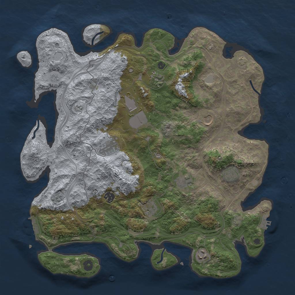 Rust Map: Procedural Map, Size: 4250, Seed: 1276961755, 18 Monuments