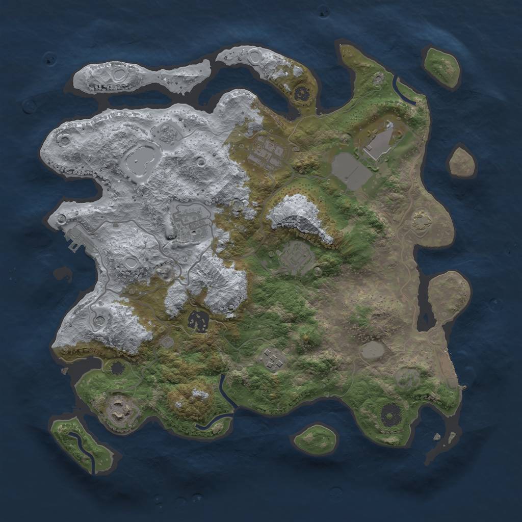 Rust Map: Procedural Map, Size: 3500, Seed: 32686221, 15 Monuments
