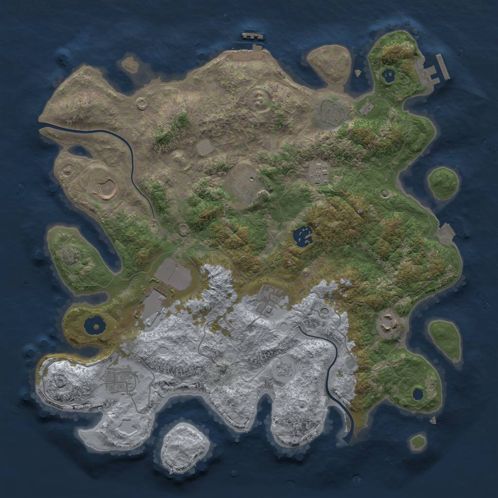 Rust Map: Procedural Map, Size: 3700, Seed: 1784121088, 15 Monuments