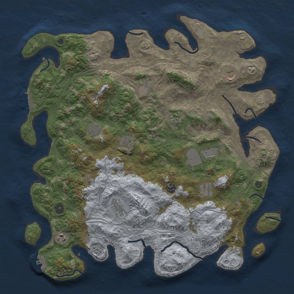 Rust Map: Procedural Map, Size: 4500, Seed: 792691475, 19 Monuments
