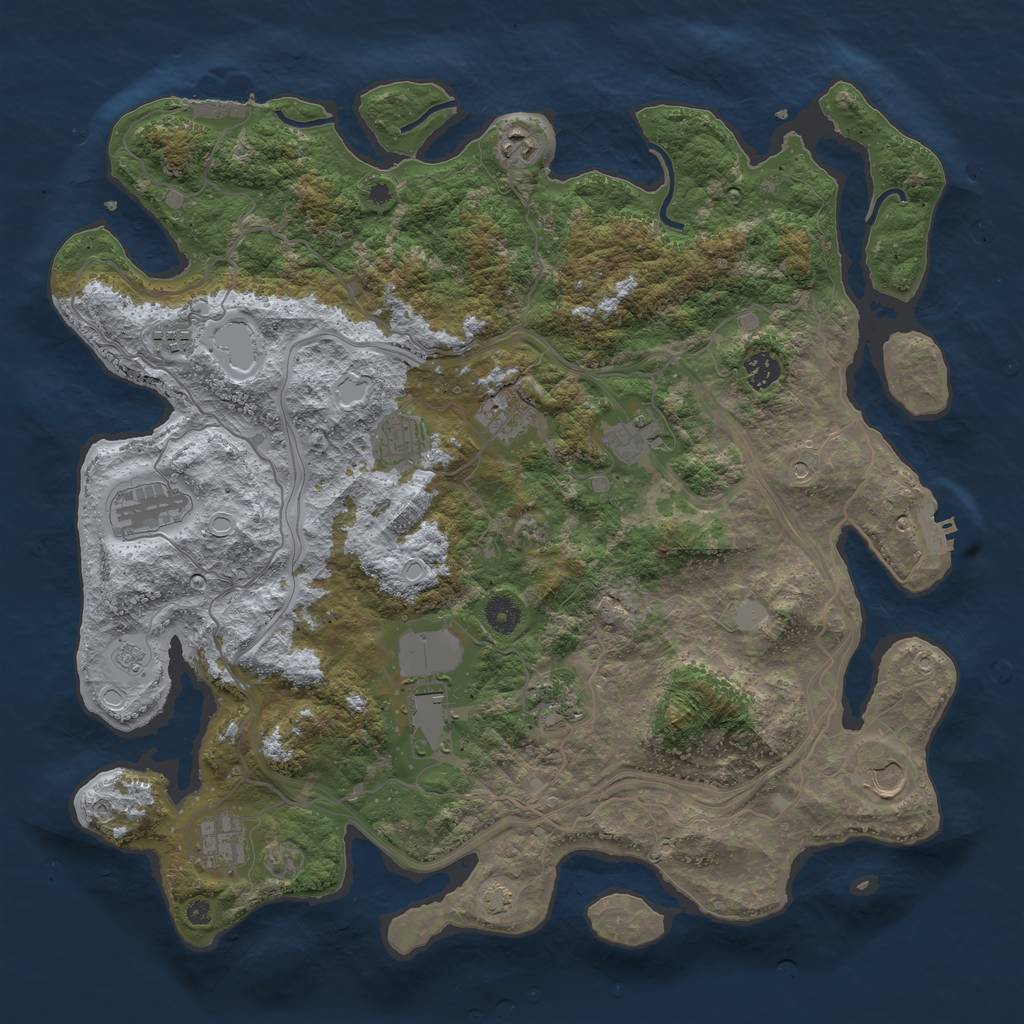 Rust Map: Procedural Map, Size: 4250, Seed: 42069710, 19 Monuments