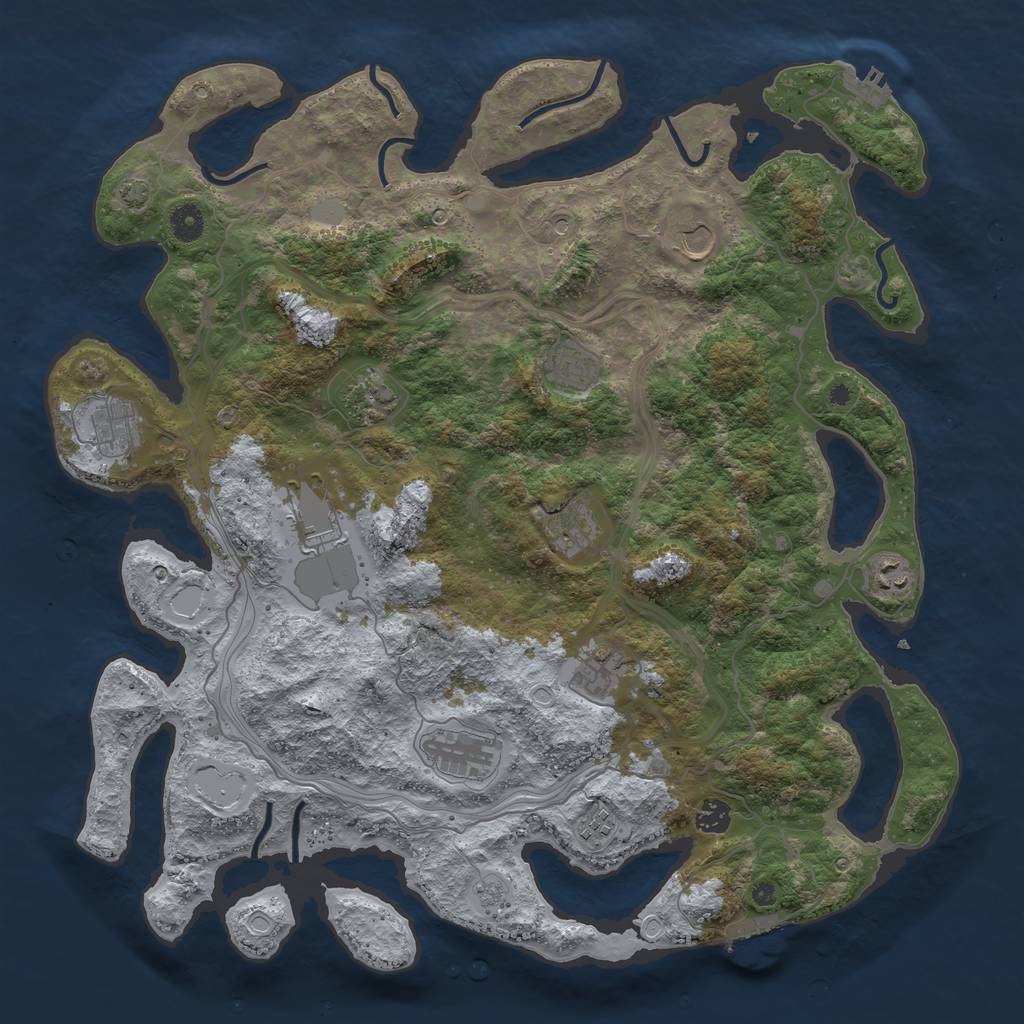 Rust Map: Procedural Map, Size: 4350, Seed: 326599987, 19 Monuments