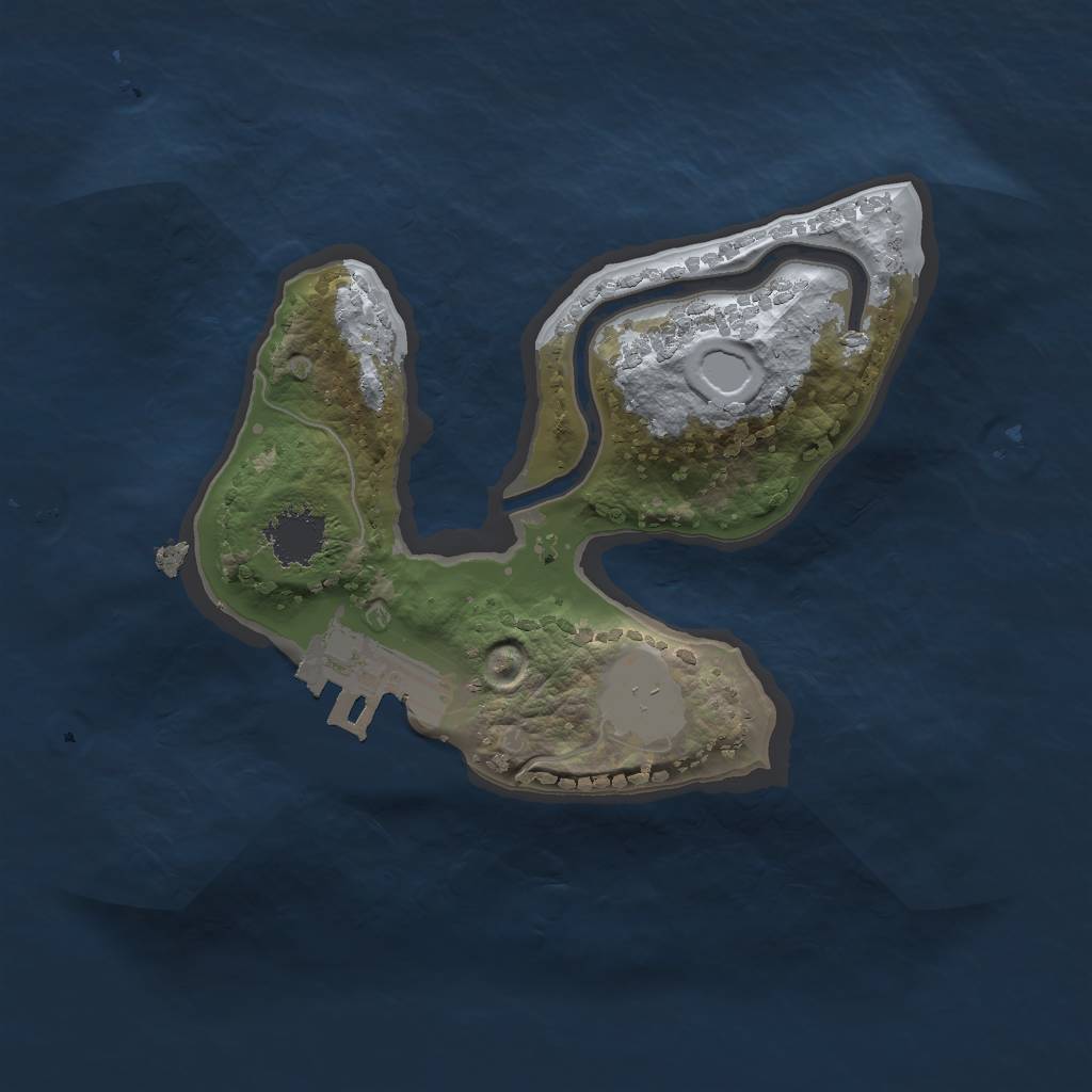 Rust Map: Procedural Map, Size: 1600, Seed: 512784449, 4 Monuments
