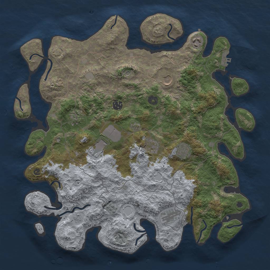 Rust Map: Procedural Map, Size: 4000, Seed: 1519807650, 16 Monuments