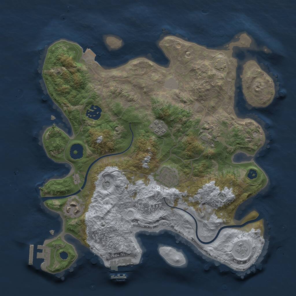 Rust Map: Procedural Map, Size: 3000, Seed: 49518519, 11 Monuments