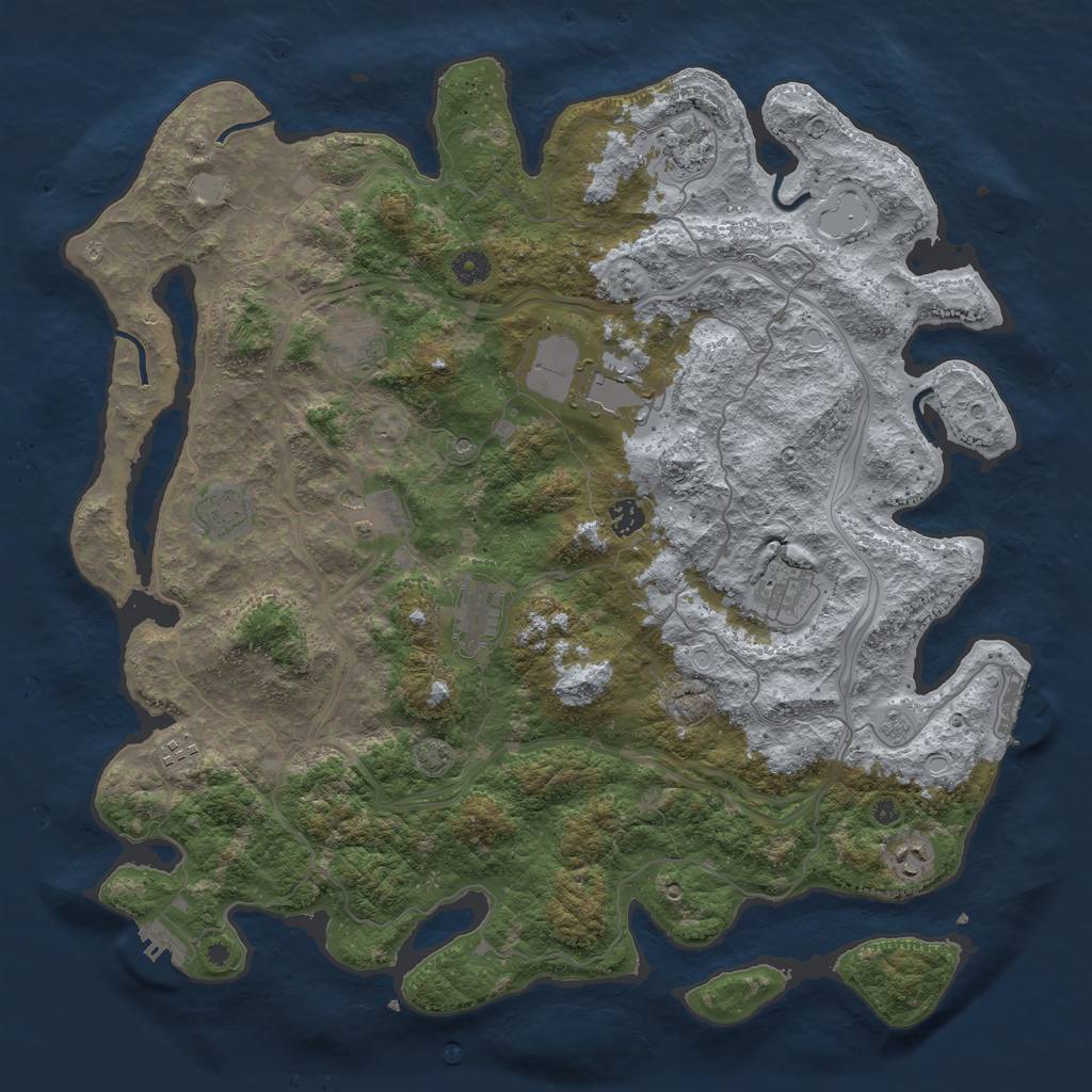 Rust Map: Procedural Map, Size: 4500, Seed: 1773065878, 18 Monuments