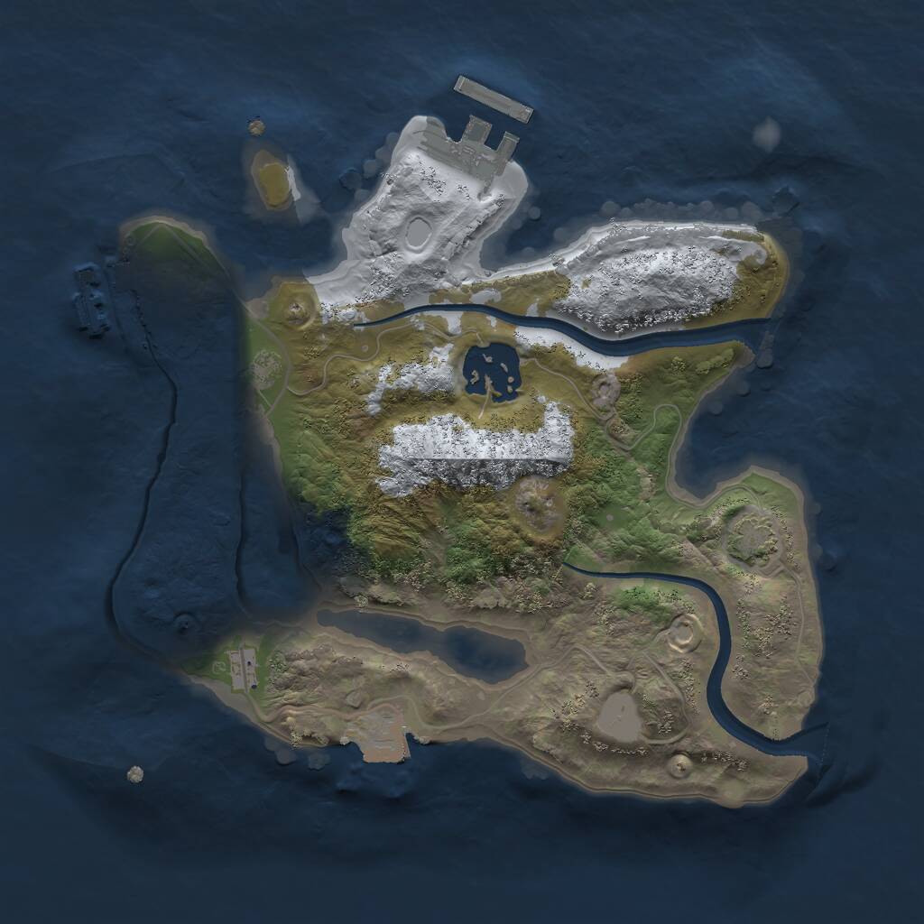 Rust Map: Procedural Map, Size: 2300, Seed: 512784449, 5 Monuments