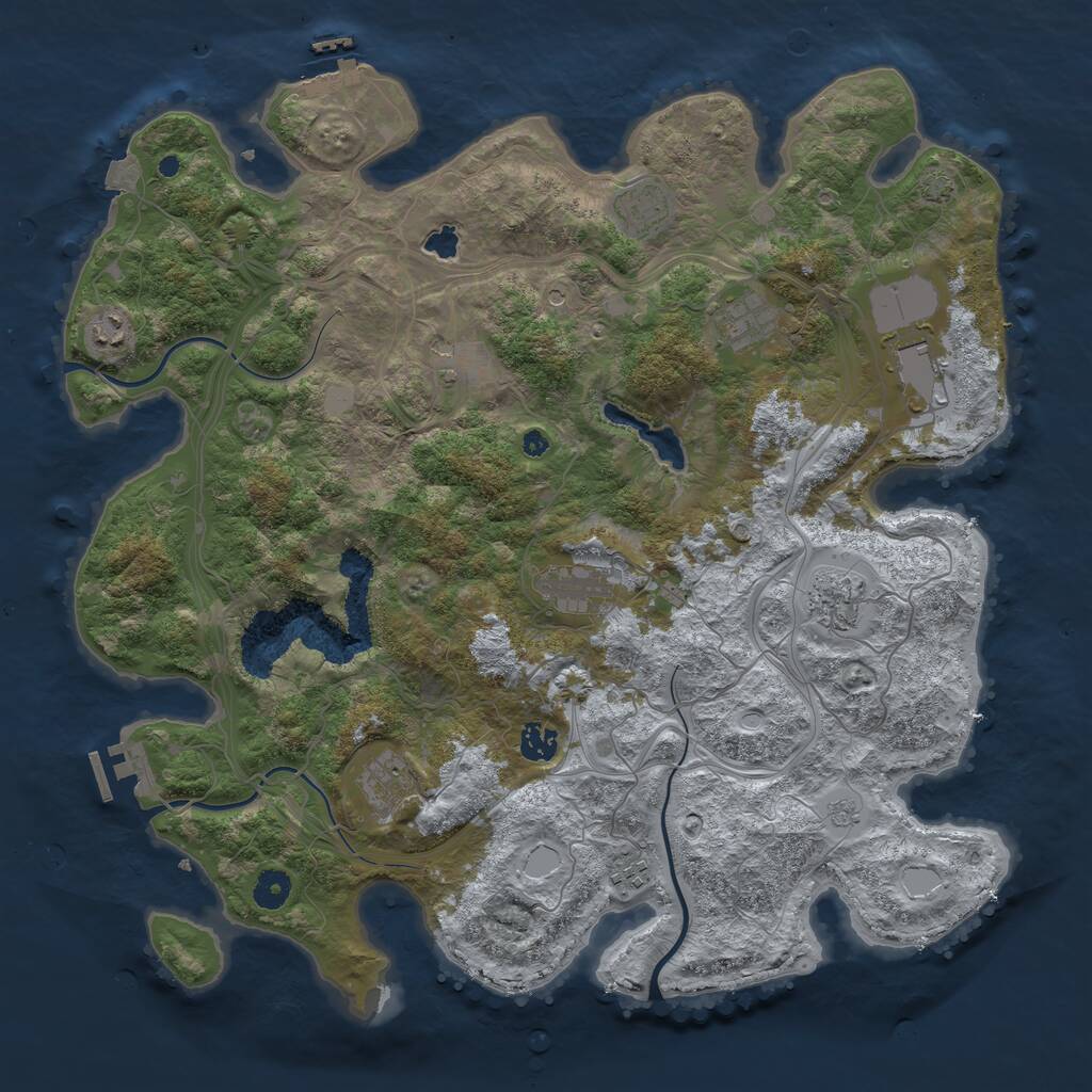 Rust Map: Procedural Map, Size: 4250, Seed: 36170429, 16 Monuments