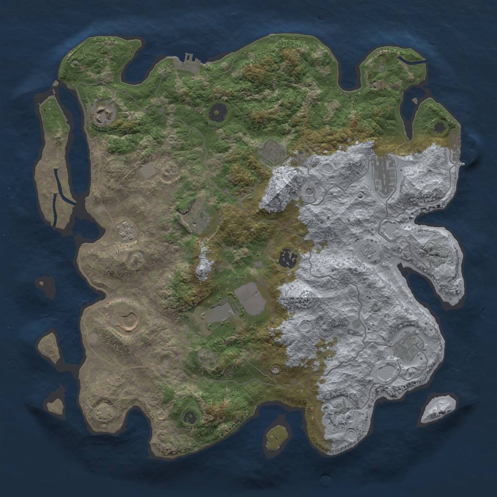 Rust Map: Procedural Map, Size: 4000, Seed: 75202917, 18 Monuments
