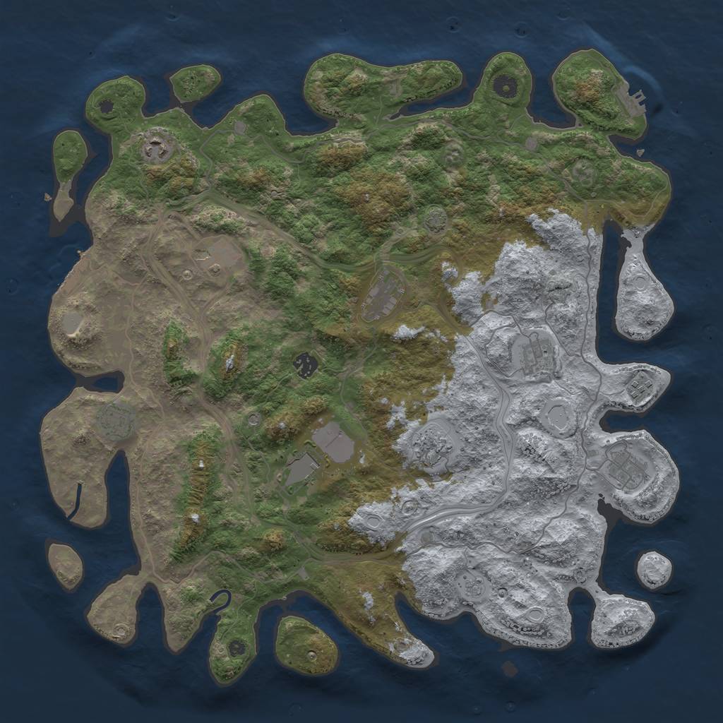 Rust Map: Procedural Map, Size: 4500, Seed: 86941825, 18 Monuments