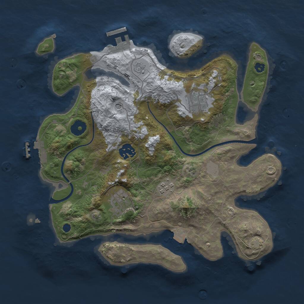 Rust Map: Procedural Map, Size: 3000, Seed: 24310, 10 Monuments