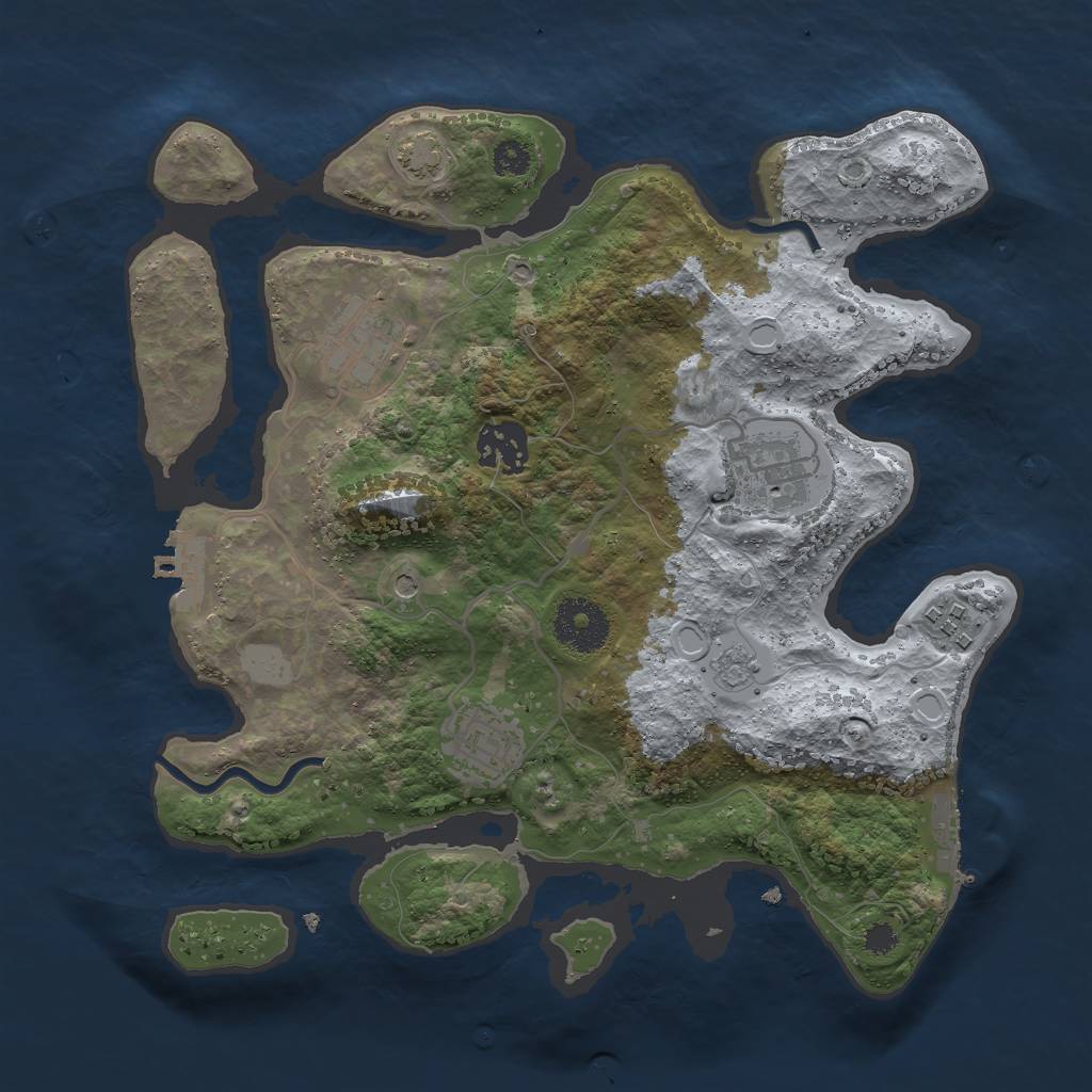 Rust Map: Procedural Map, Size: 3000, Seed: 355146674, 13 Monuments