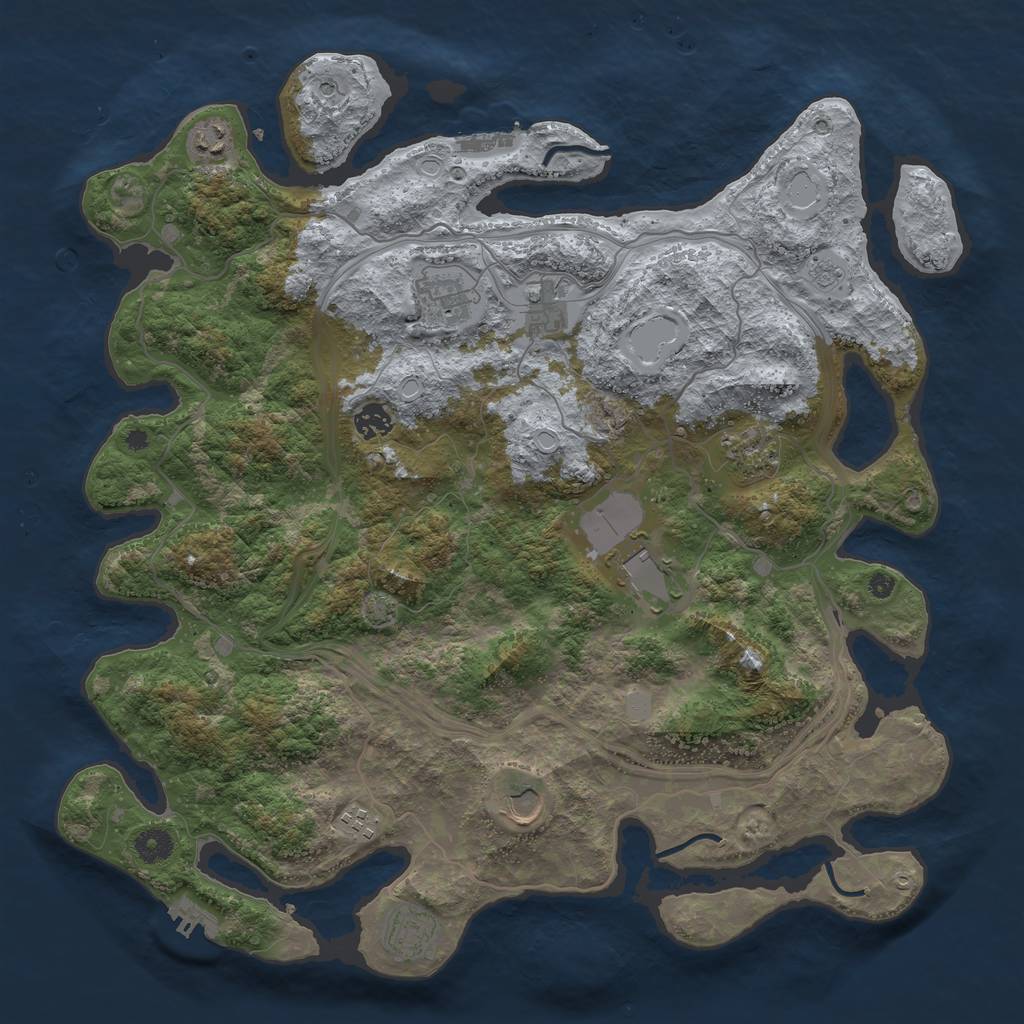 Rust Map: Procedural Map, Size: 4250, Seed: 111222, 17 Monuments