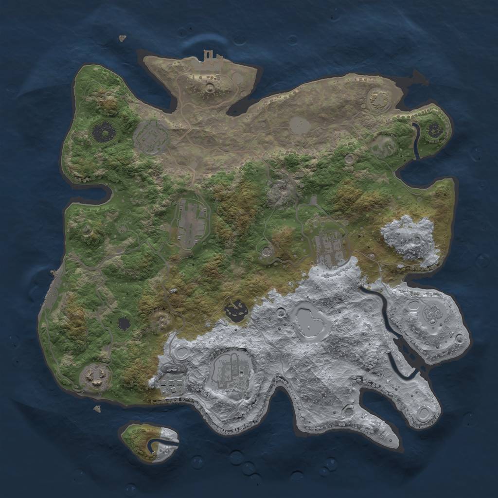 Rust Map: Procedural Map, Size: 3400, Seed: 56950185, 15 Monuments