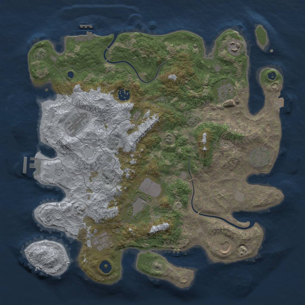 Rust Map: Procedural Map, Size: 3750, Seed: 9890512, 15 Monuments