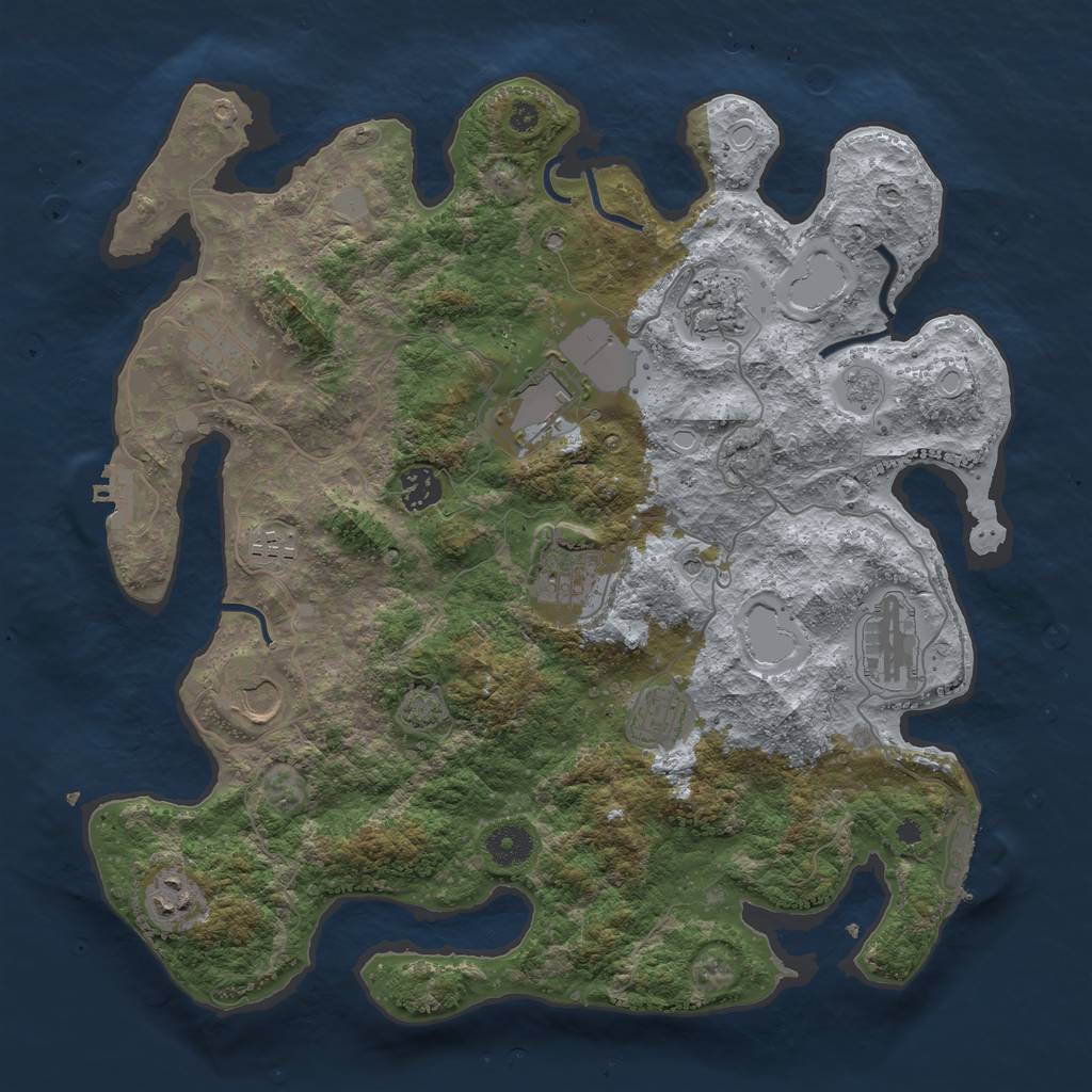 Rust Map: Procedural Map, Size: 3800, Seed: 96817823, 18 Monuments