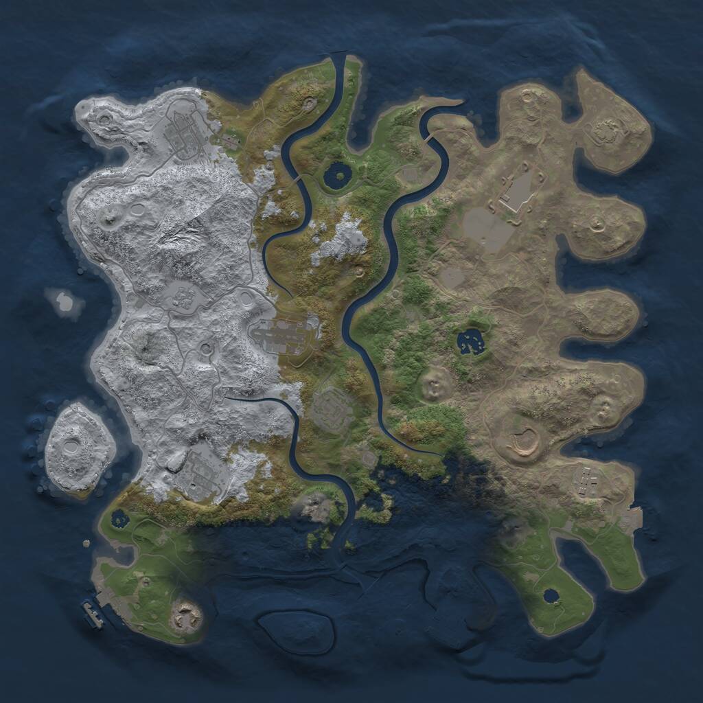 Rust Map: Procedural Map, Size: 3850, Seed: 63420611, 15 Monuments