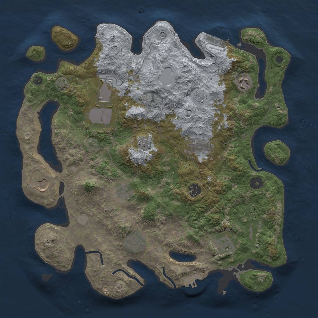 Rust Map: Procedural Map, Size: 3700, Seed: 386506172, 17 Monuments