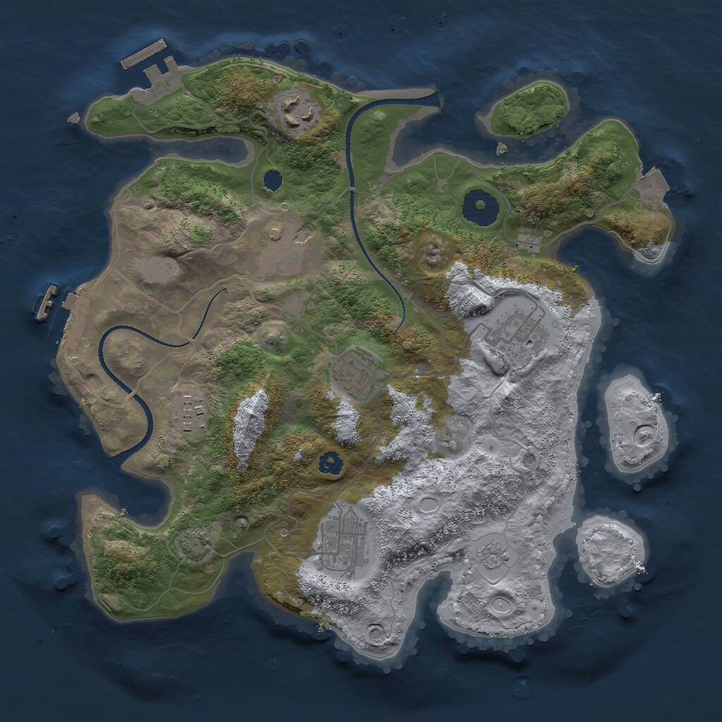 Rust Map: Procedural Map, Size: 3000, Seed: 26656, 11 Monuments