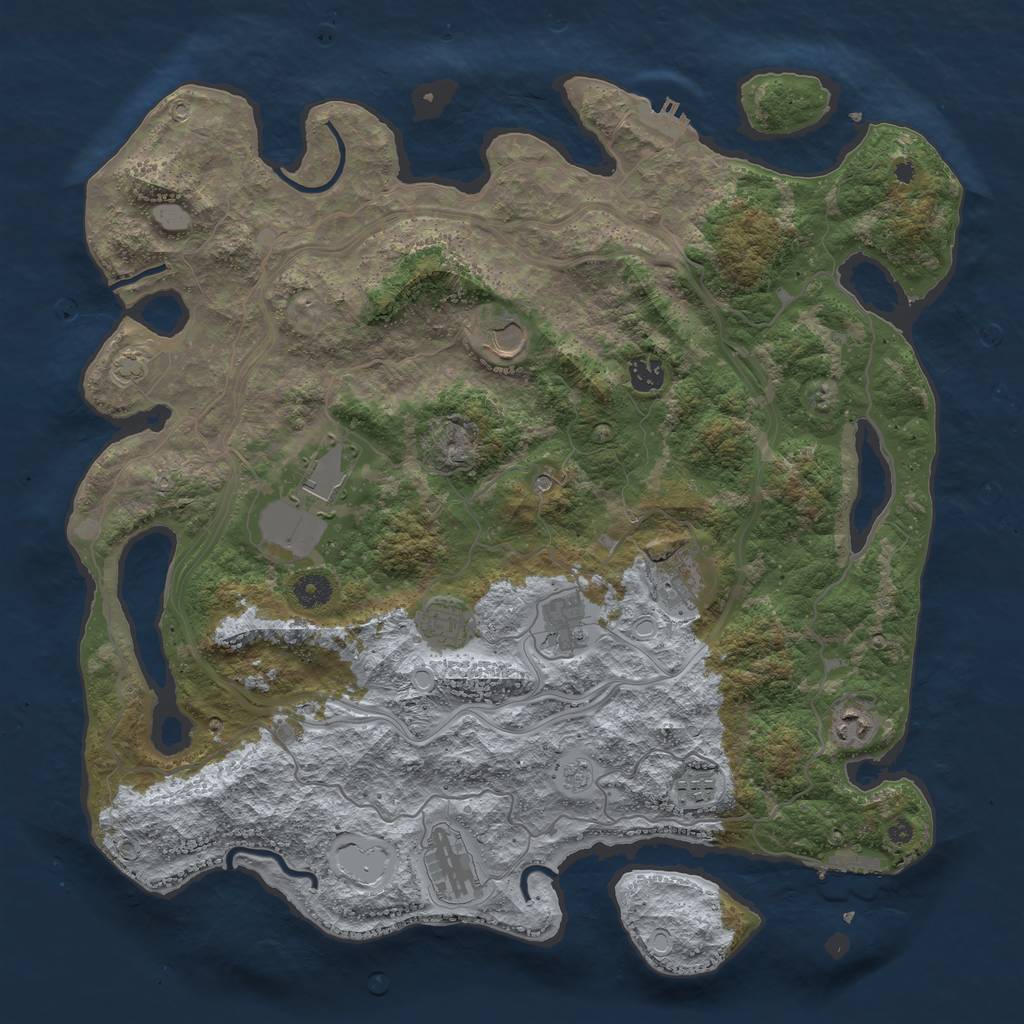 Rust Map: Procedural Map, Size: 4250, Seed: 19745, 17 Monuments