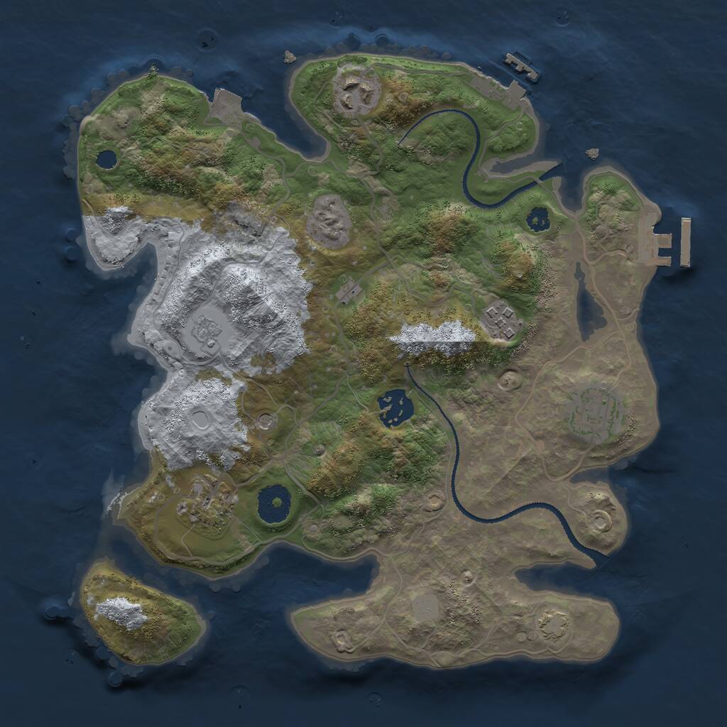 Rust Map: Procedural Map, Size: 3000, Seed: 1424473082, 11 Monuments