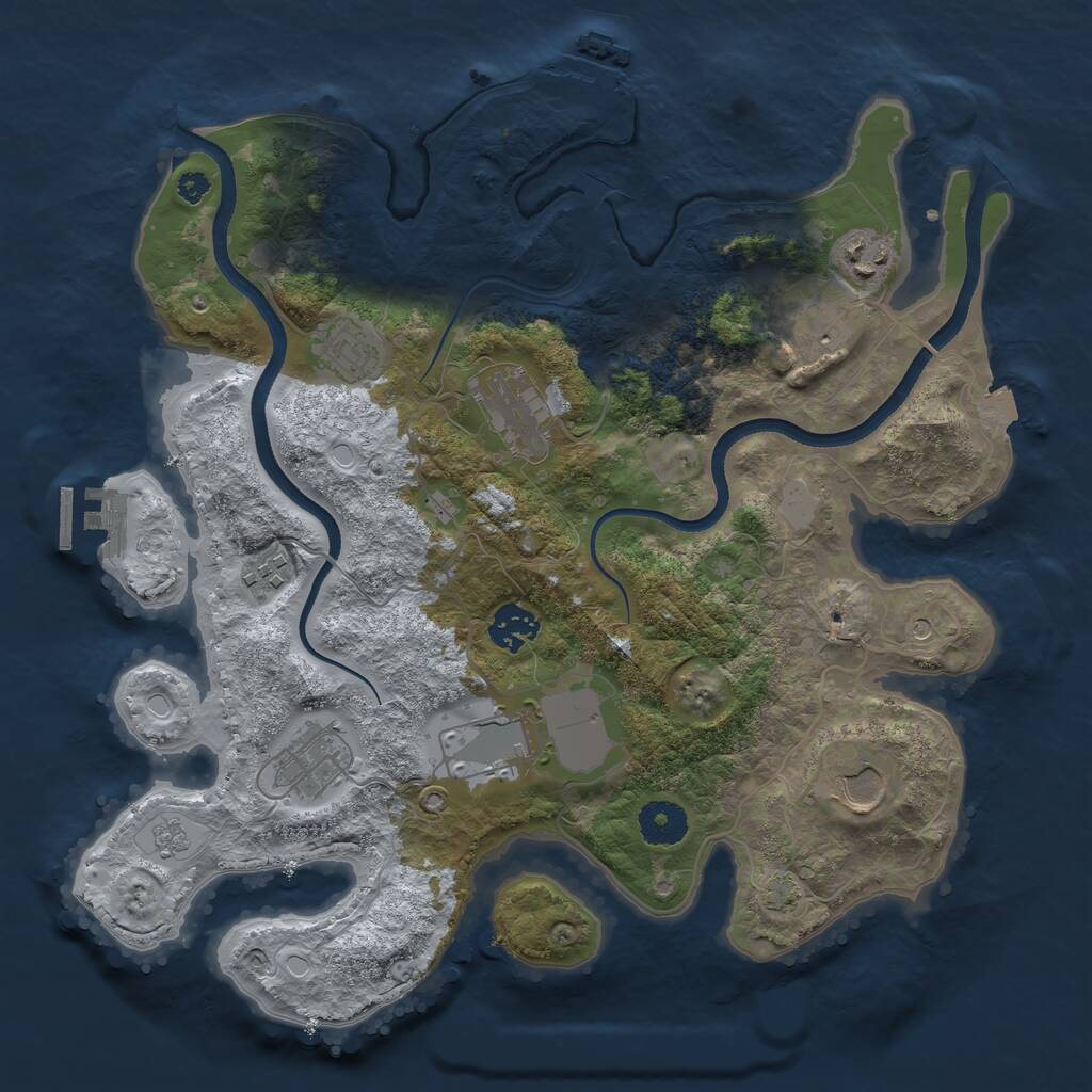 Rust Map: Procedural Map, Size: 3500, Seed: 171159721, 15 Monuments
