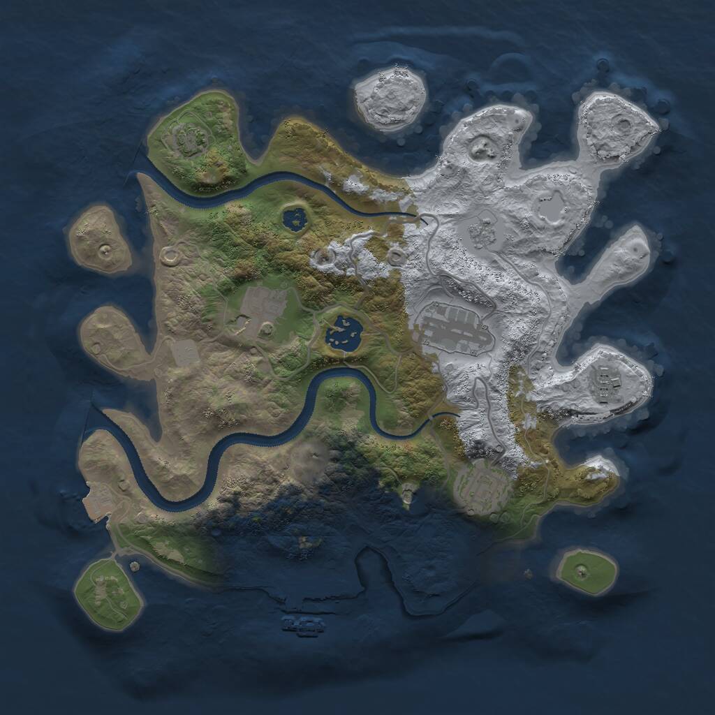 Rust Map: Procedural Map, Size: 3000, Seed: 81617, 10 Monuments