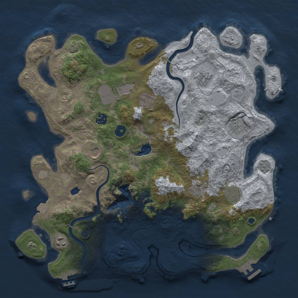 Rust Map: Procedural Map, Size: 4000, Seed: 1132418932, 16 Monuments