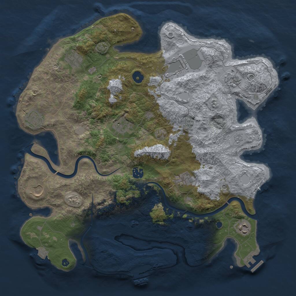 Rust Map: Procedural Map, Size: 3900, Seed: 36467709, 16 Monuments