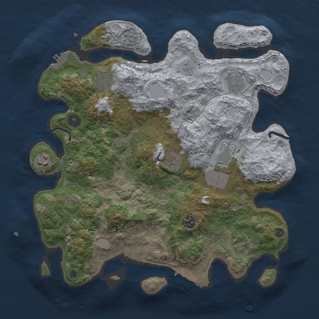 Rust Map: Procedural Map, Size: 3700, Seed: 1595100104, 16 Monuments