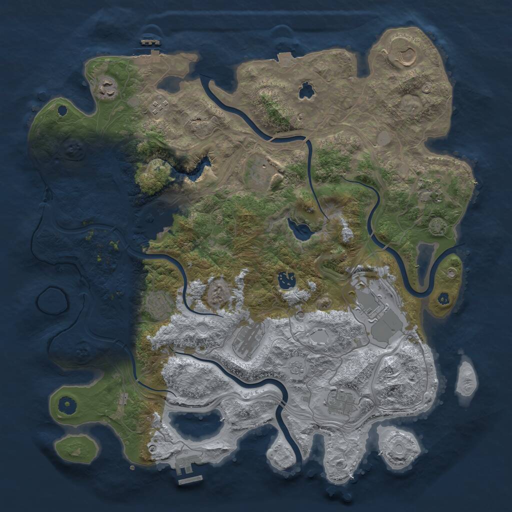 Rust Map: Procedural Map, Size: 4250, Seed: 571002836, 17 Monuments