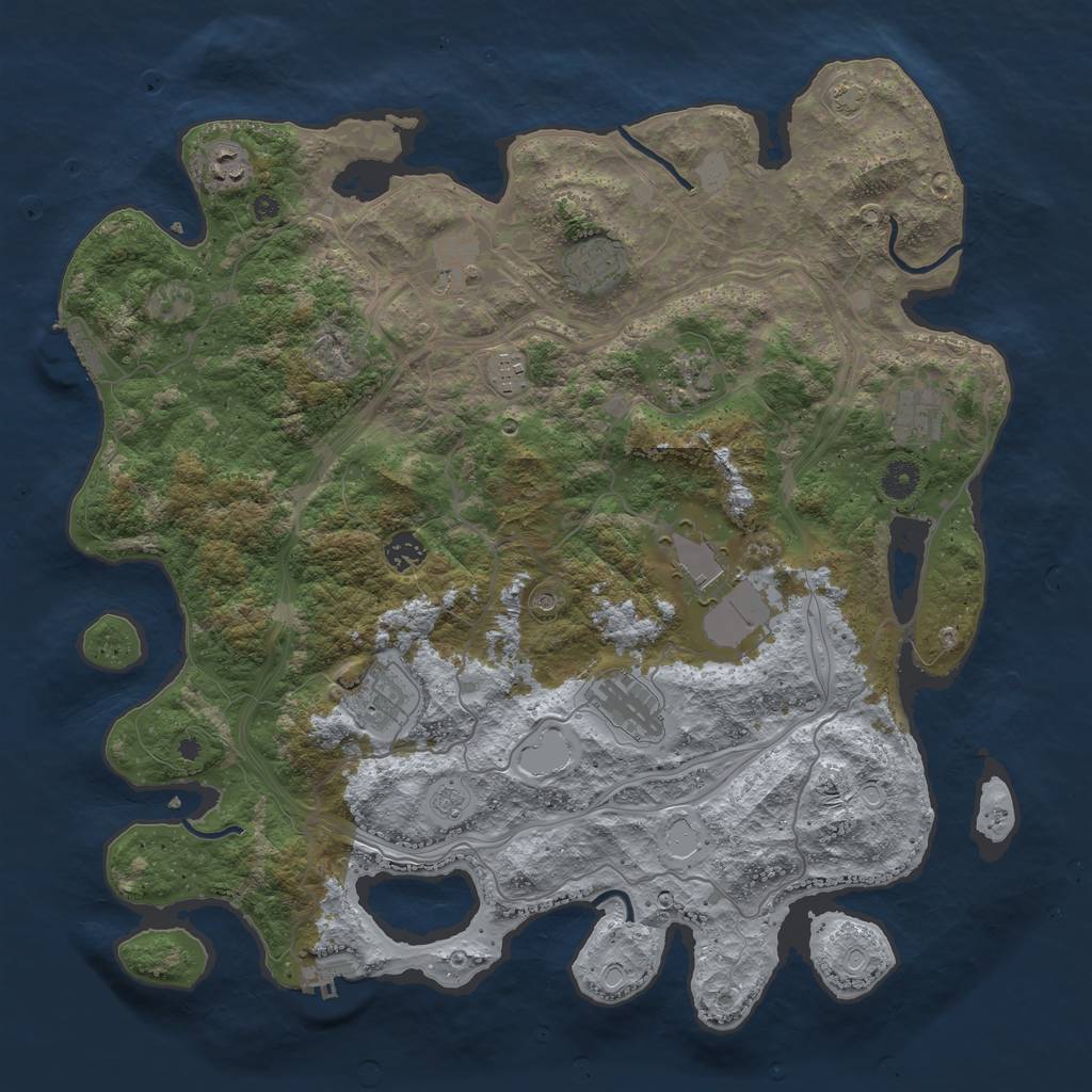 Rust Map: Procedural Map, Size: 4250, Seed: 571002836, 18 Monuments